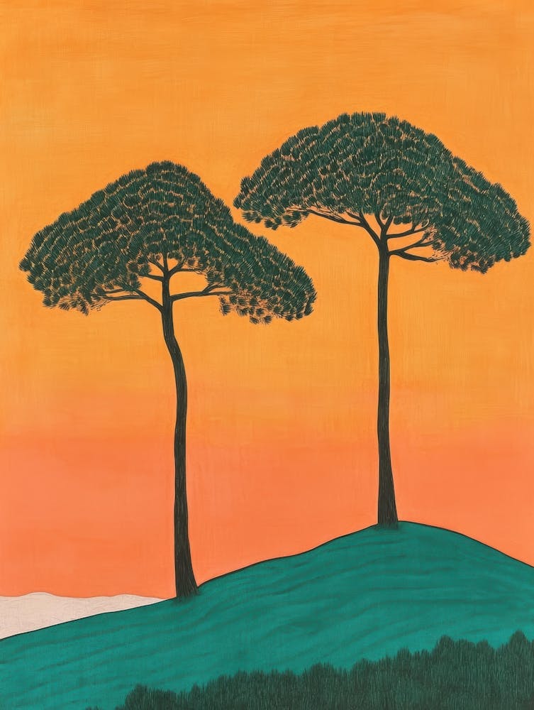 Two Trees At Sunset 2