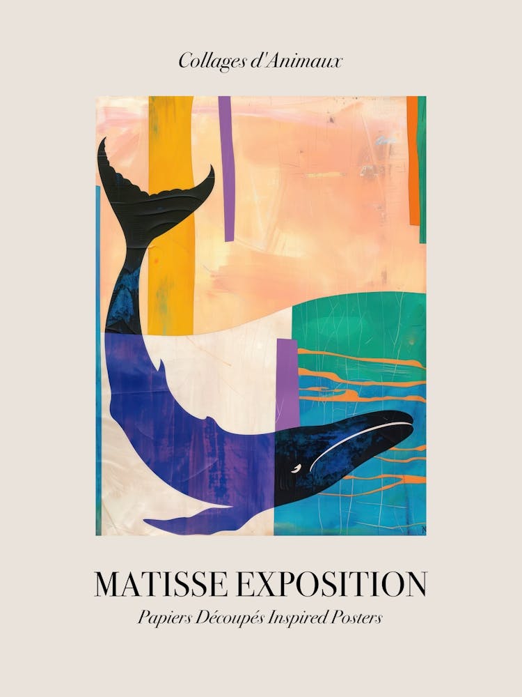 Whale 1 Matisse Inspired Exposition Animals Poster