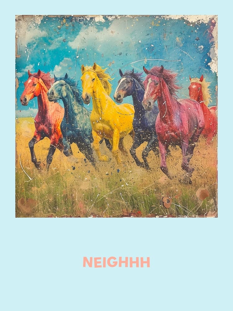 Neigh Horse Collage Poster  1