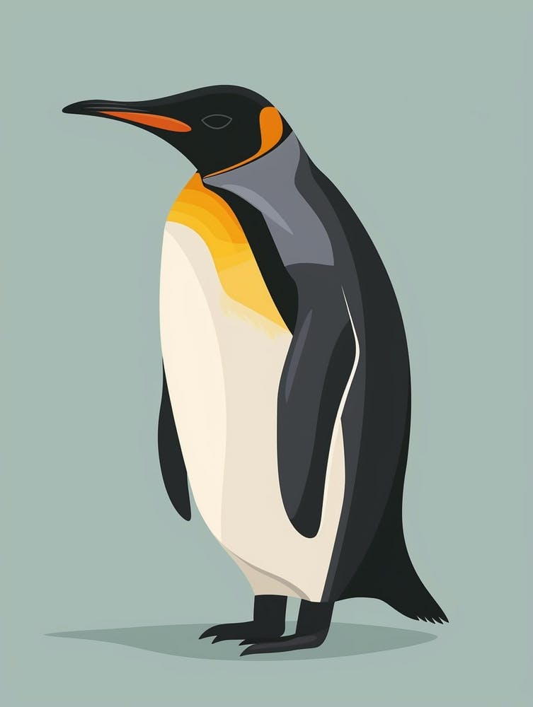 Königspinguin Grytviken Minimalistische Illustration 1