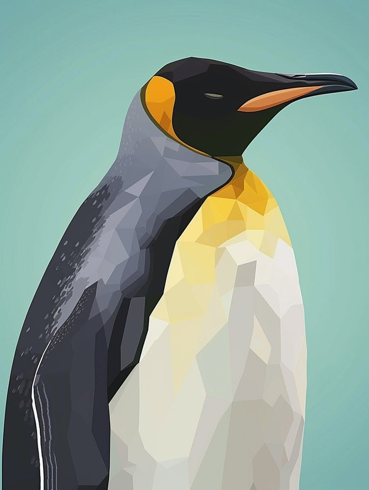 Emperor Penguin King George Island Minimalist Illustration 2