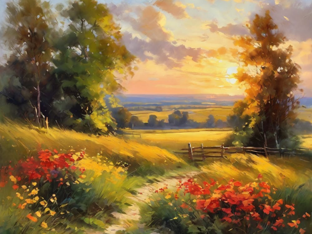 Sunset In The Field 1