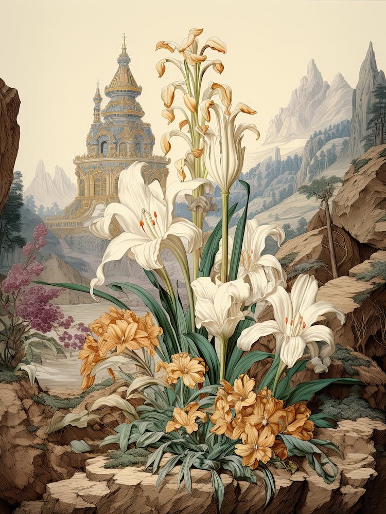 Chinesische Heilige Lilienblüte Viktorianischer Stil 0