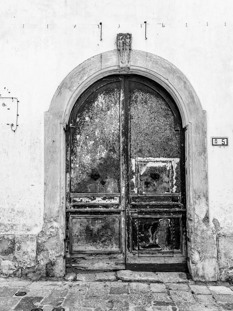 Old Door In Black And White