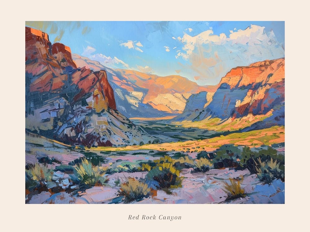 Western Sunset Landscapes Red Rock Canyon Nevada 1 Poster