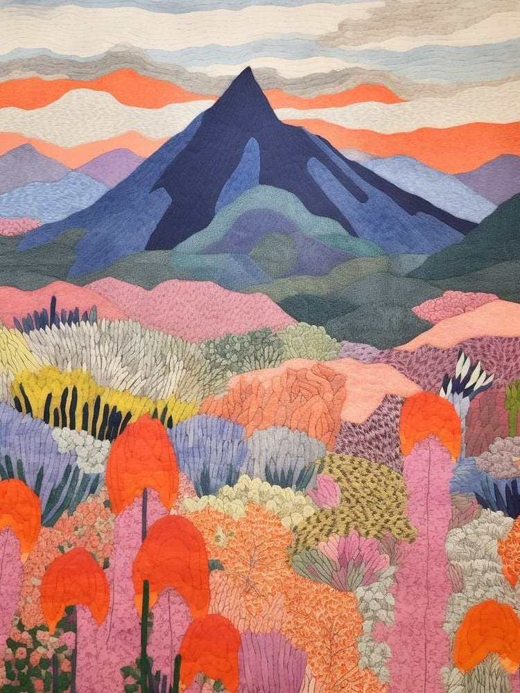 Mount Fuji Japan 1 Colourful Mountain Illustration