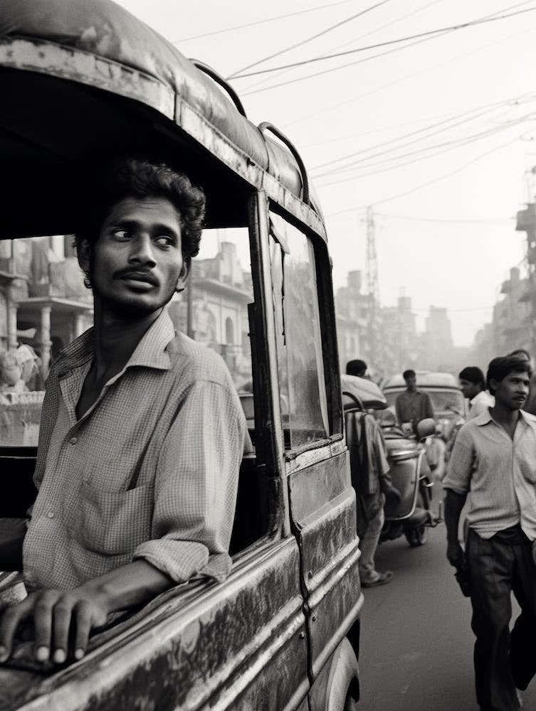 Bangalore, India, Black And White Old Photo 3