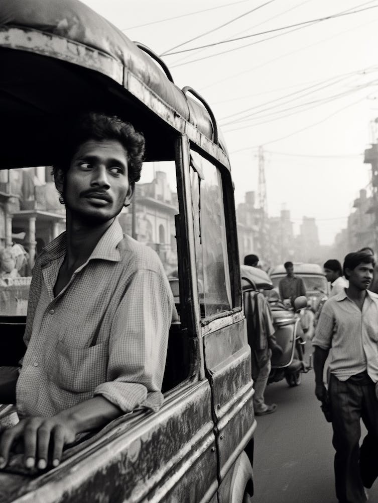 Bangalore, India, Black And White Old Photo 3