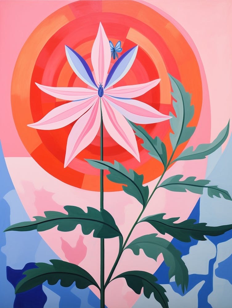 Bee Balm 2 Hilma Af Klint Inspired Pastel Flower Painting