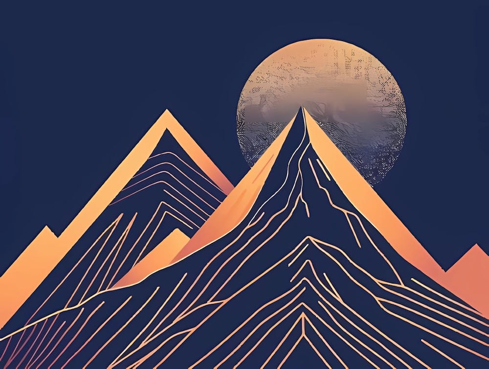 Moon And Mountains