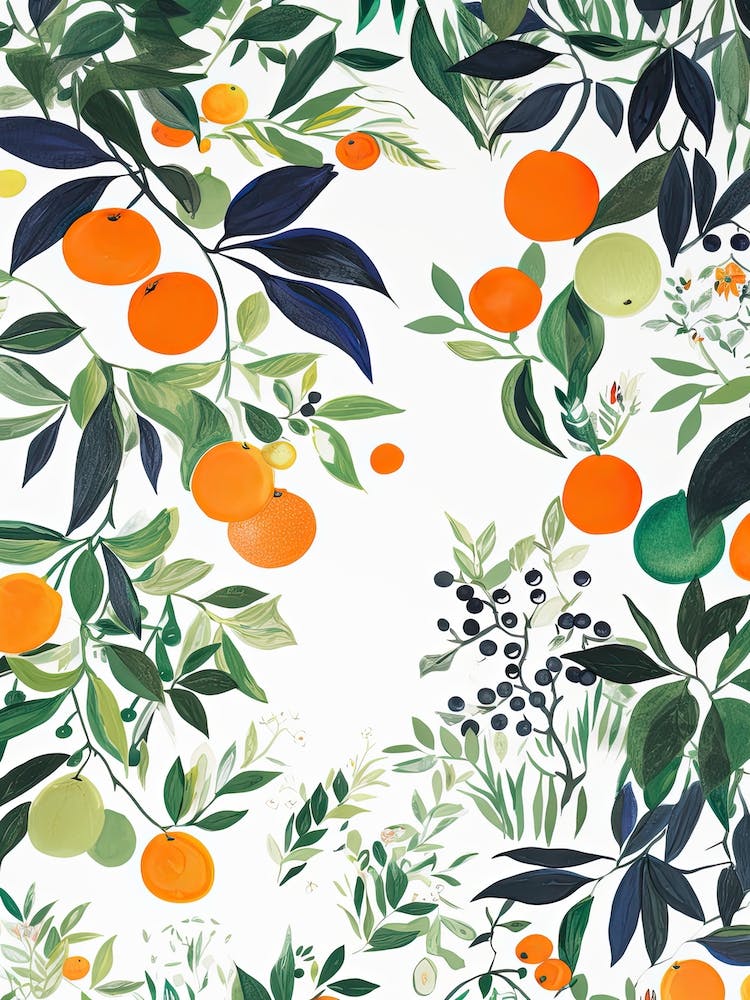 Clementine Fruit Drawing 1