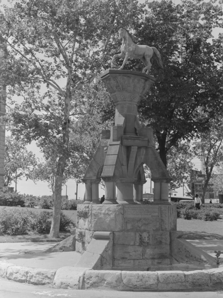 Old Horse Watering Trough, Fort Worth, Texas By Russell Lee