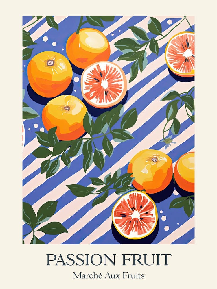 Marche Aux Fruits Passion Fruit Fruit Summer Illustration 4