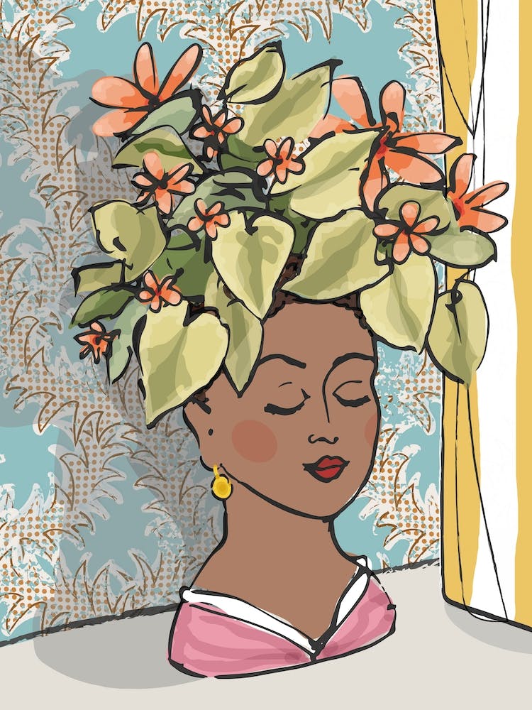 Vignette With Head Vase