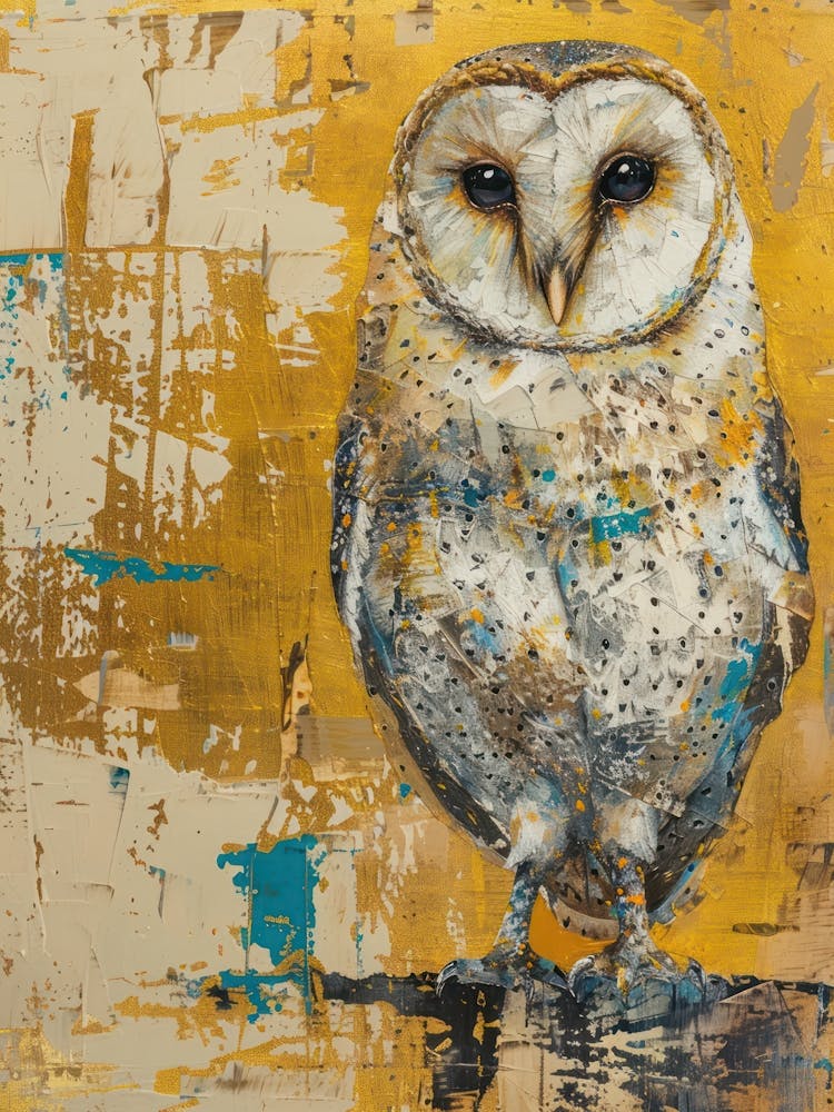 Baby Owl Gold Effect Collage 1