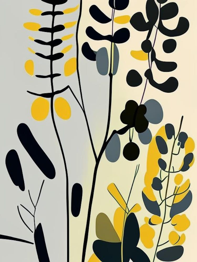 Wilde Senna Wildblume Moderne gedämpfte Farben 1