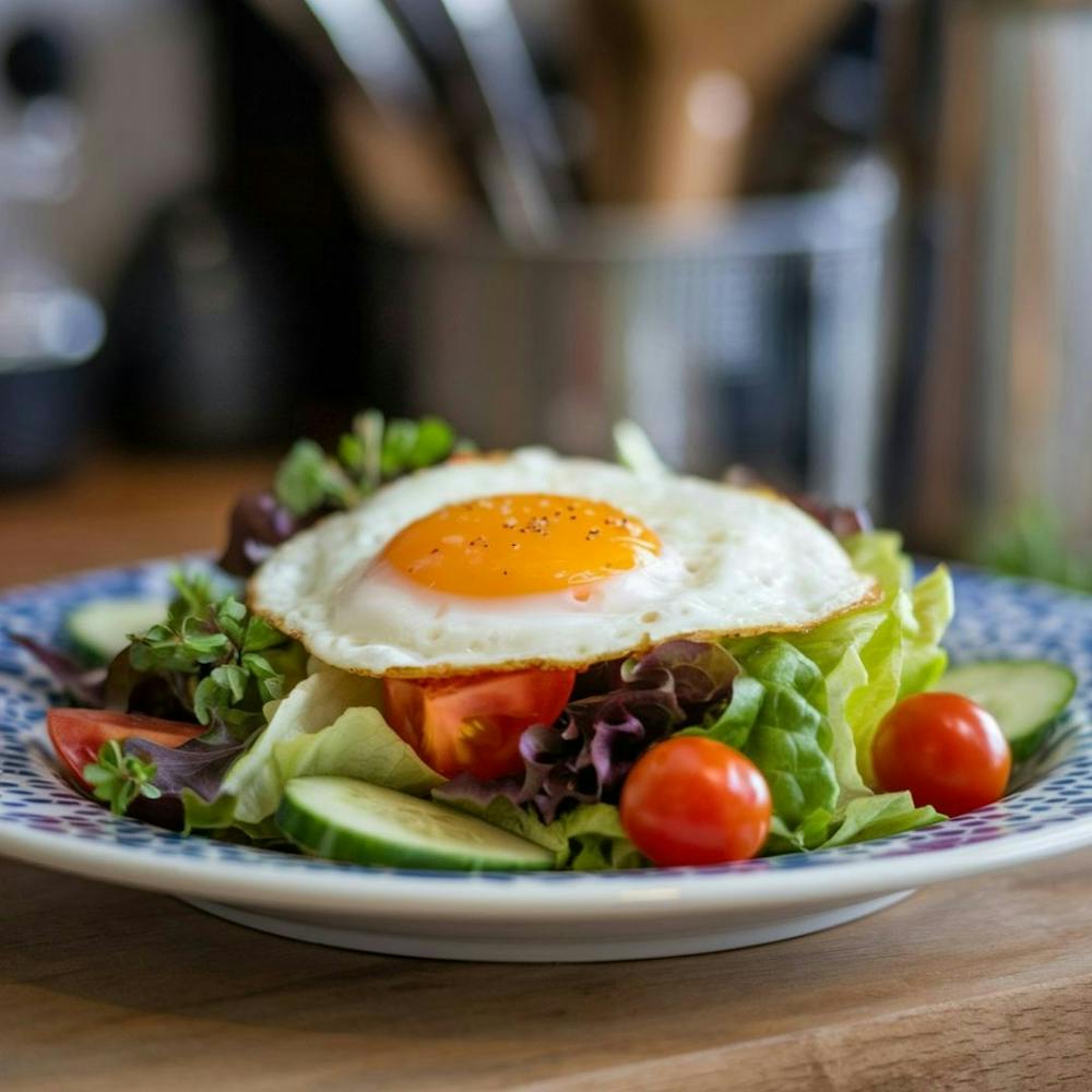 Salad With Fried Egg