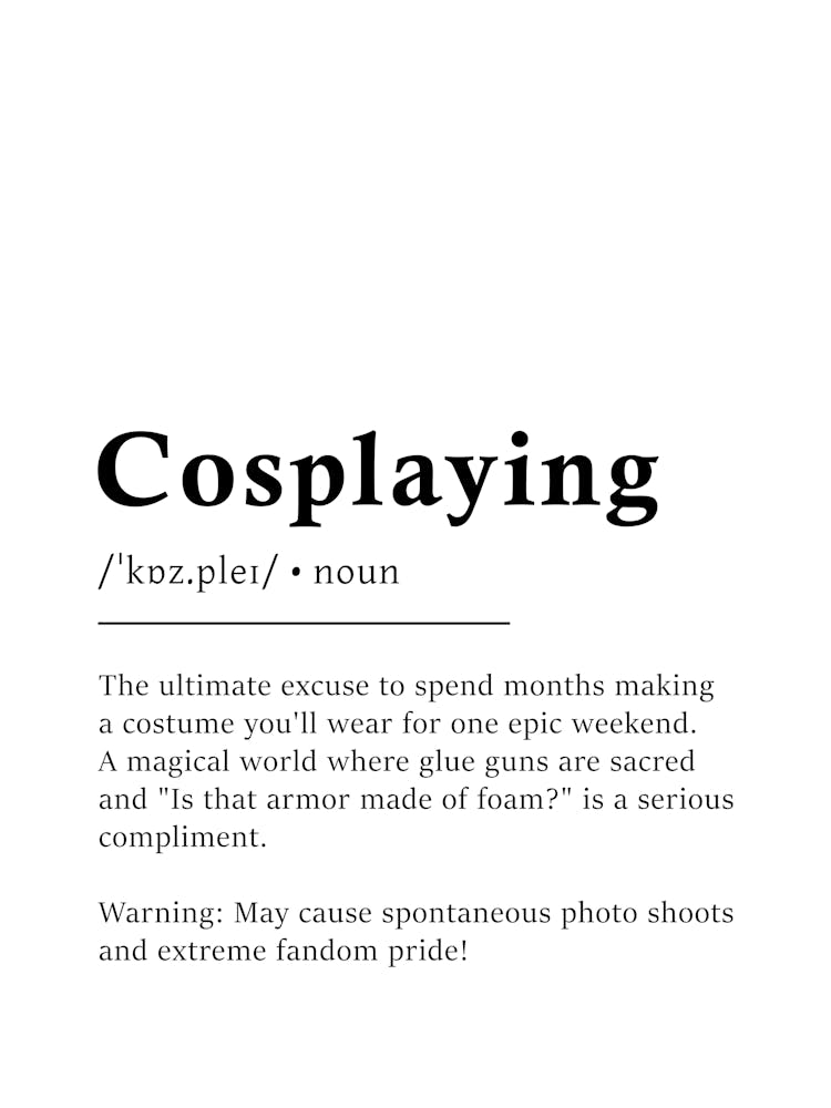Cosplaying Definition Poster - Dictionary