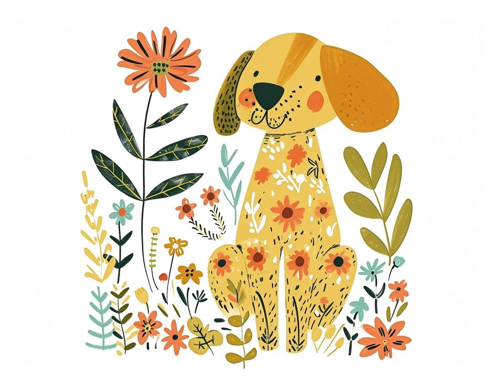 Little Floral Dog 1