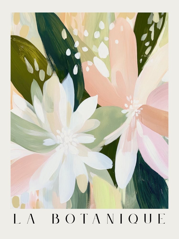Abstract floral prints in soft pastel tones in a modern botanical aesthetic – gouache painting in the style of Henri Matisse – minimalist nature art perfect for contemporary decor, modern living rooms, elegant bedrooms