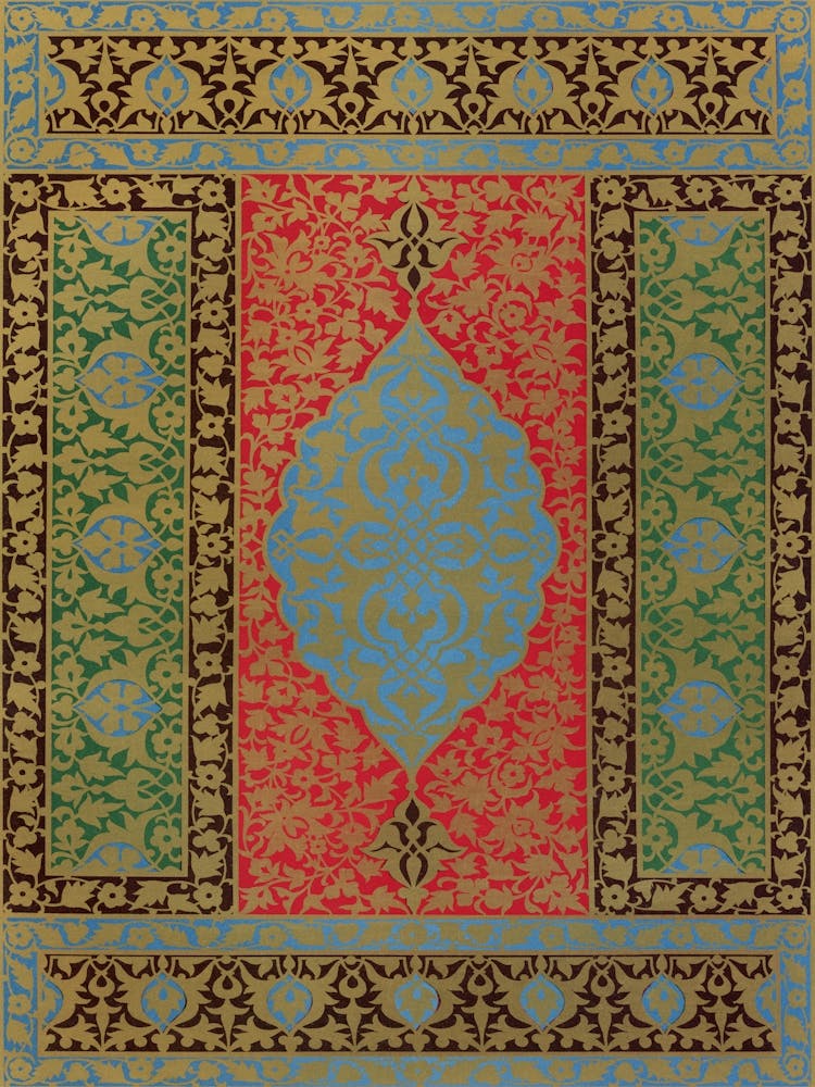 La Decoration Arabe, Plate No, 43, Emile Prisses D’Avennes, Digitally Enhanced Lithograph From Own Original 1885