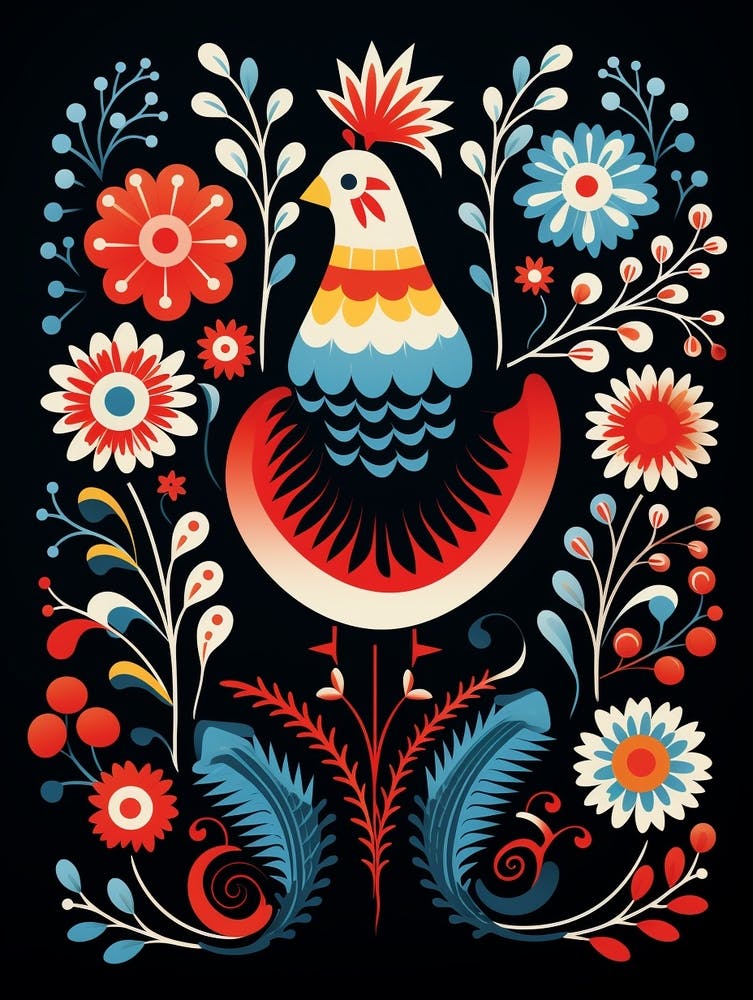 Folk Bird Illustration Grouse 2