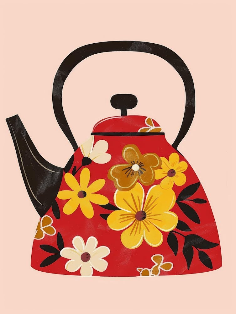 Teekanne mit Blumen 6