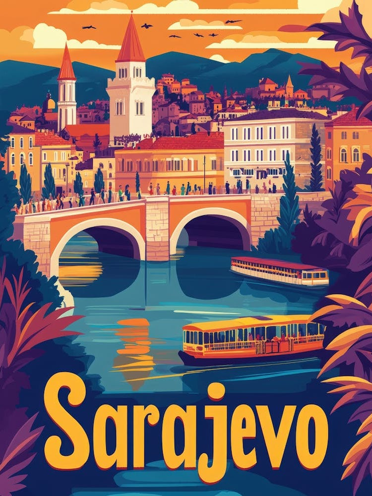Aihrgdesign A 1970s Inspired Travel Poster For Sarajevo 1