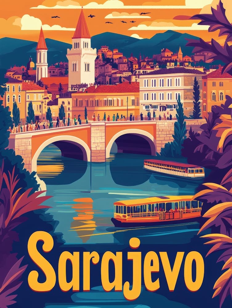 Aihrgdesign A 1970s Inspired Travel Poster For Sarajevo 1