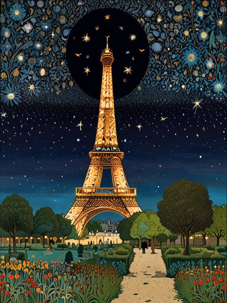 William Morris Paris At Night 1