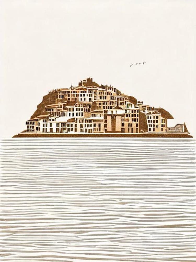 Cinque Terre 1 Liguria Boho Landmark Illustration