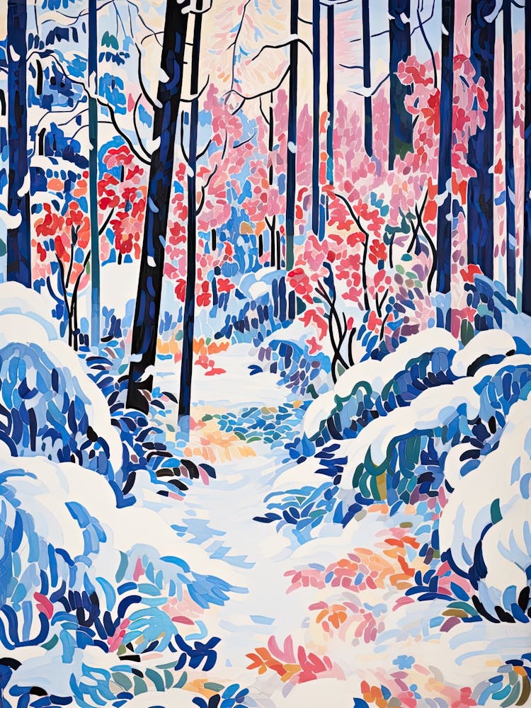 Winter Snow Snow Coniferous Forest Illustration 1
