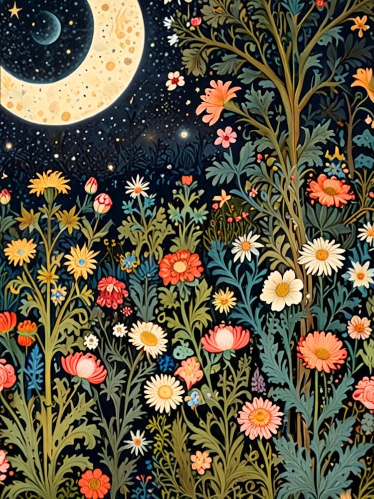 William Morris Moon And Flowers 89