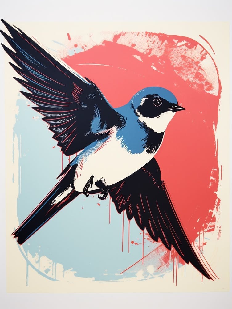 Andy Warhol Style Bird Swallow 1