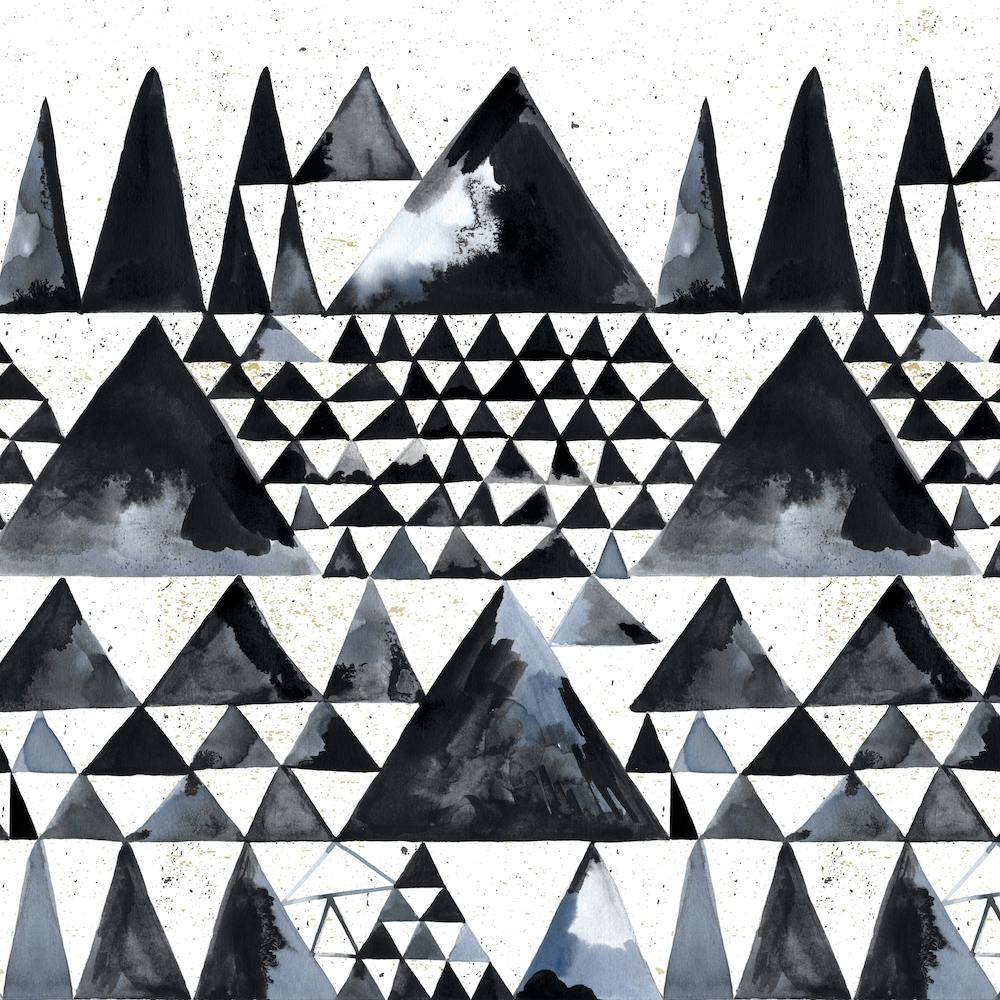 Scandinavian Ink Triangles Square