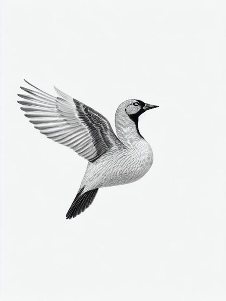 Canada Goose B&W Pencil Drawing 1 Bird