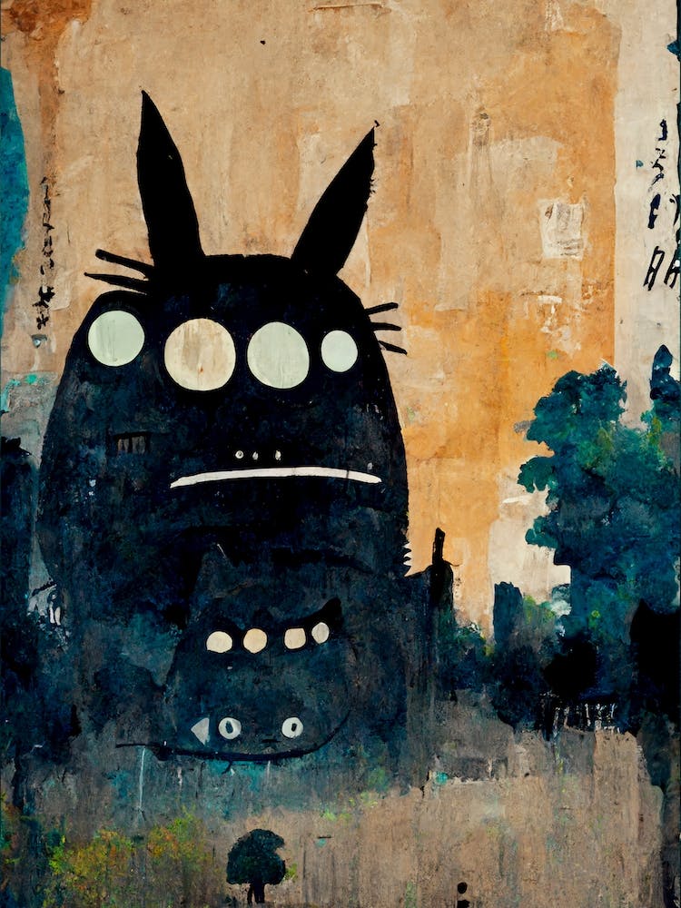 Totoro Basquiat Style 2