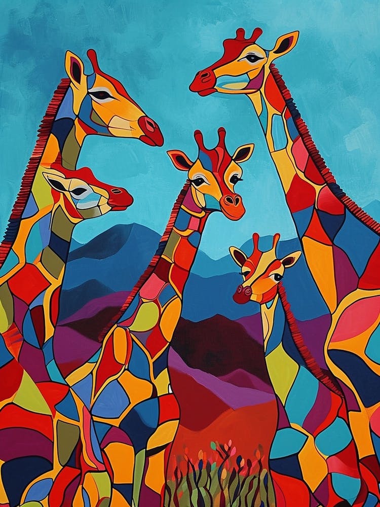 Colourful Geometric Giraffe