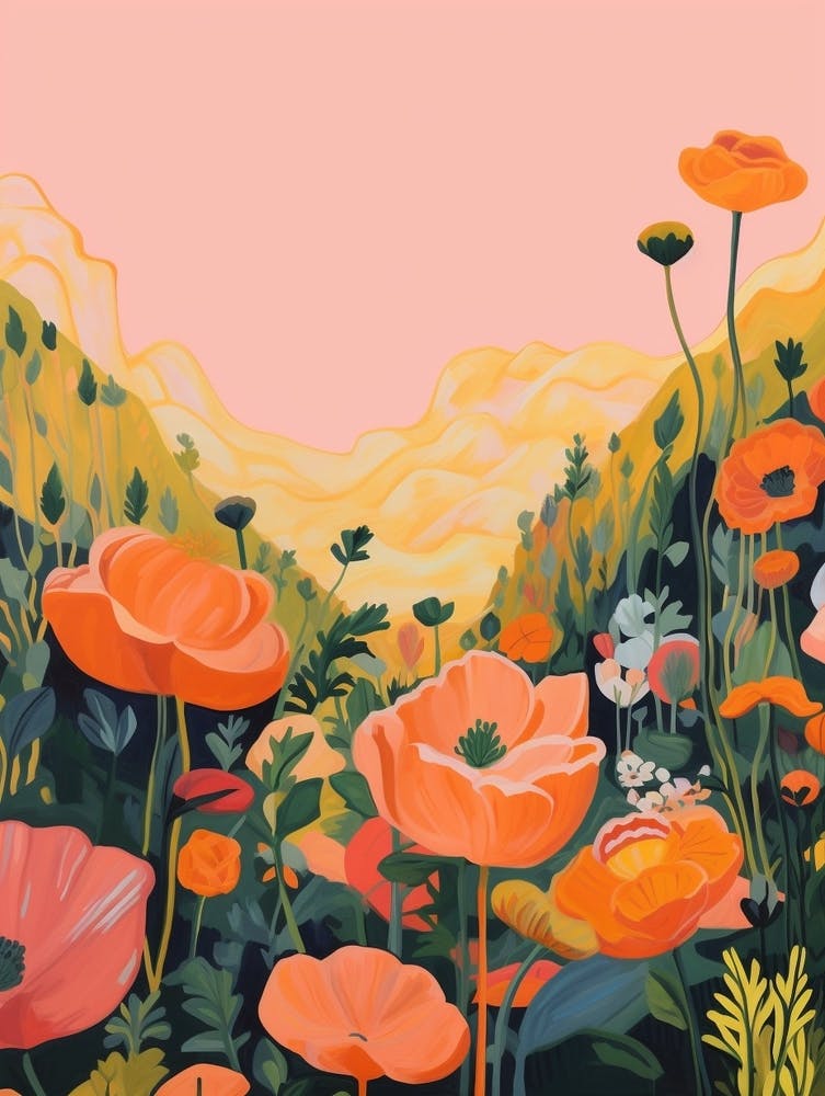 Boho Wildflower Painting Buttercup Ranunculus 2