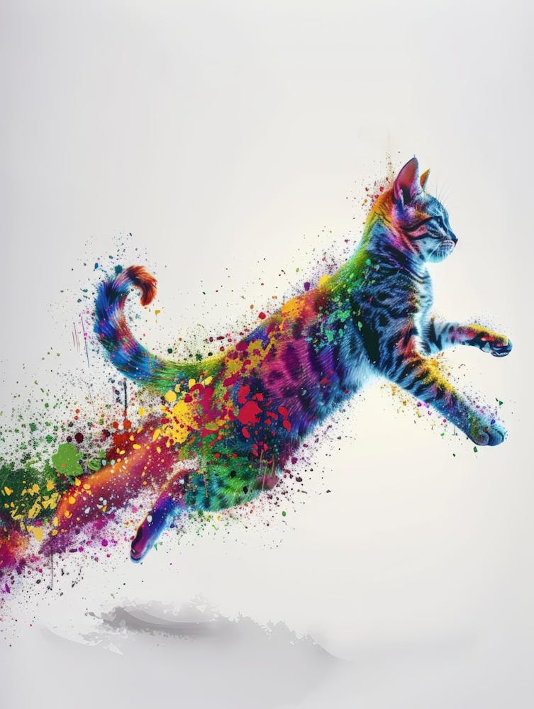 Bunte Katze Leinwandbild