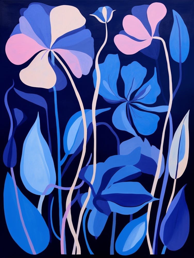 Blue Flower Illustration Sweet Pea 3