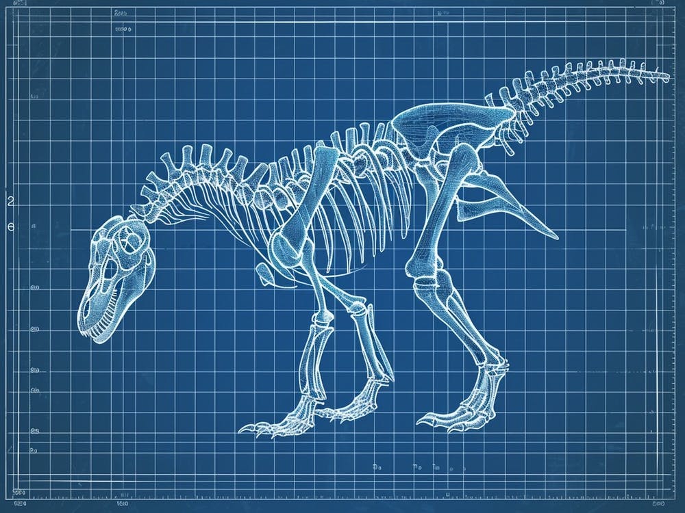 Styracosaurus Dinosaur Skeleton Blueprint 2