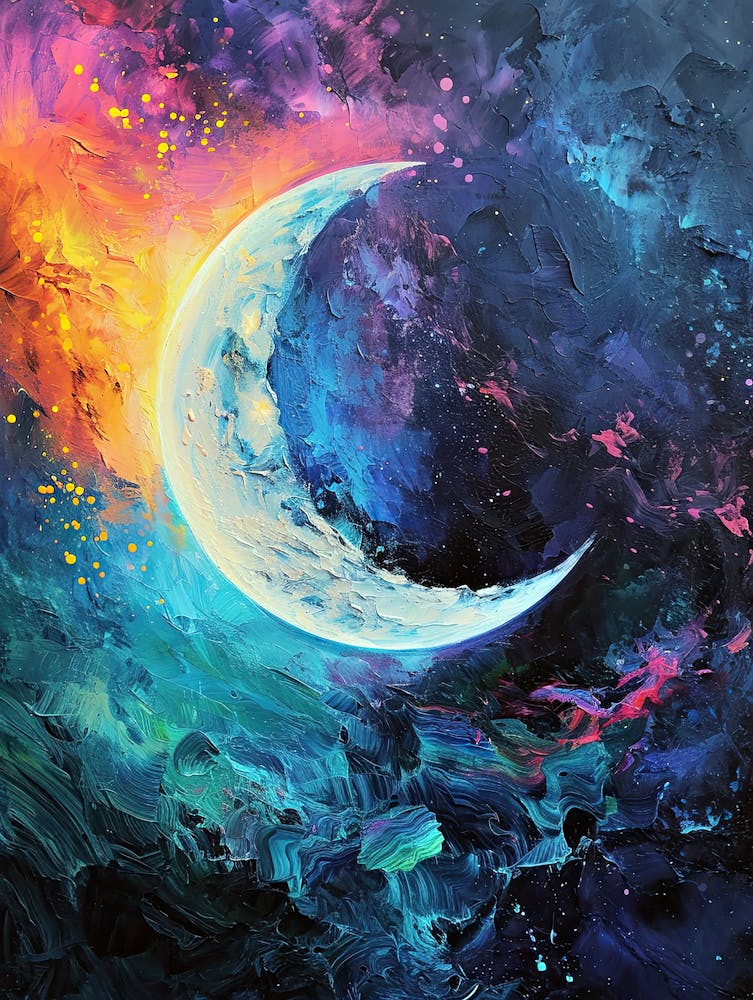 Crescent In Space, Oil