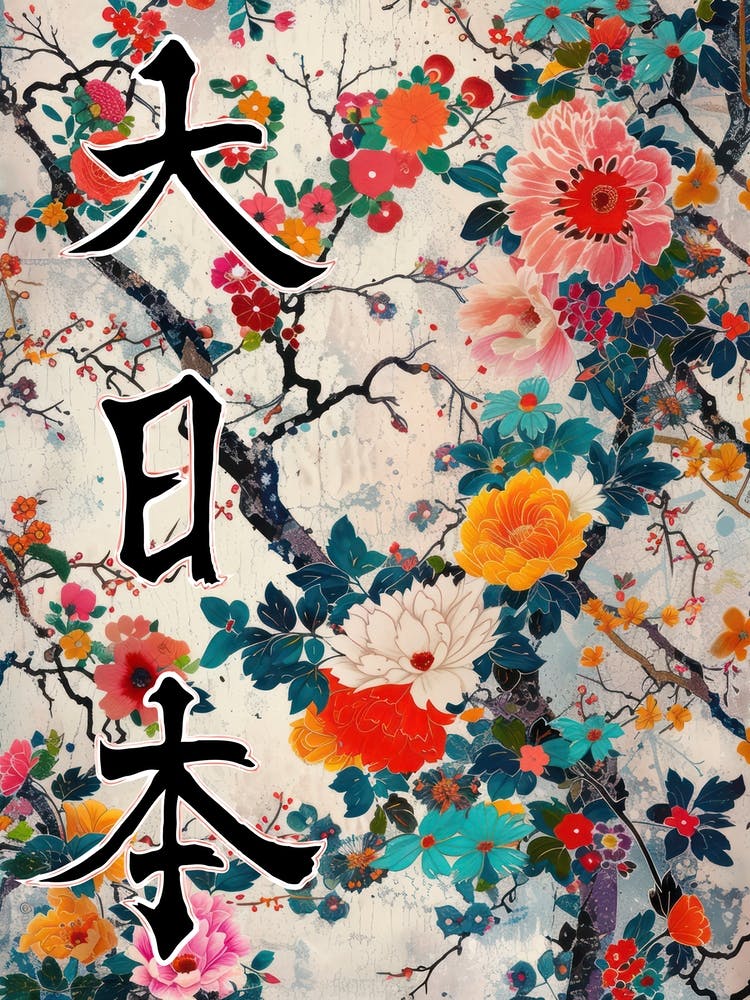 Great Japan Hokusai Poster Japanese Flowers 13