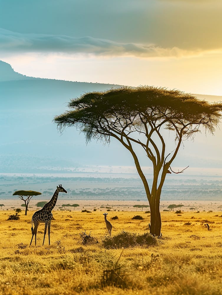 Giraffes In The Savannah 2