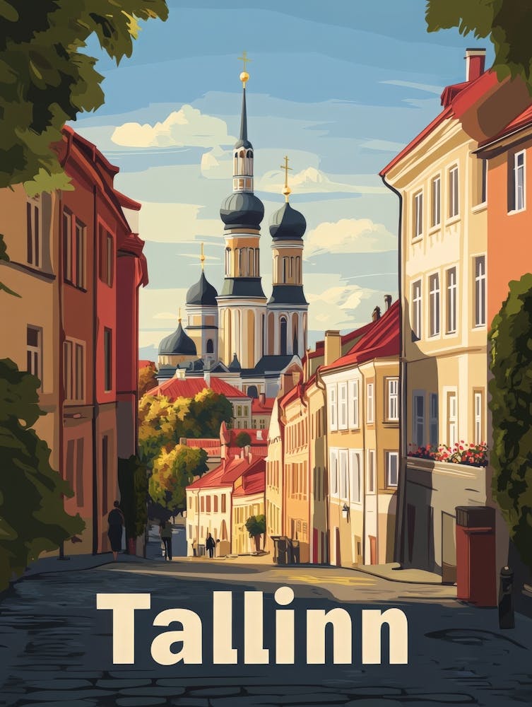 Aihrgdesign A Vintage Travel Poster Of Tallinn 3