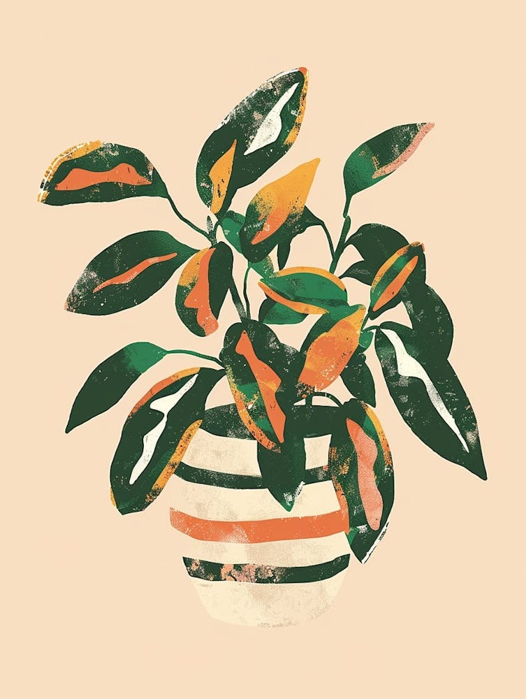 Zebra Plant Minimalist Illustration 8