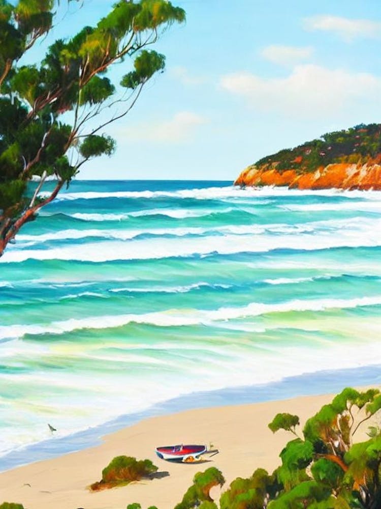 Fisherman'S Beach, Australia Zeitgenössische Illustration