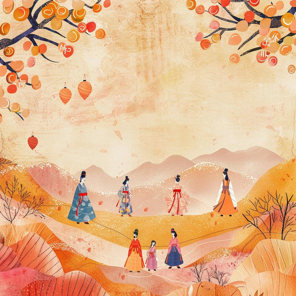 Chuseok Themed Banner Texture With Hanbok Design 1718398756 2