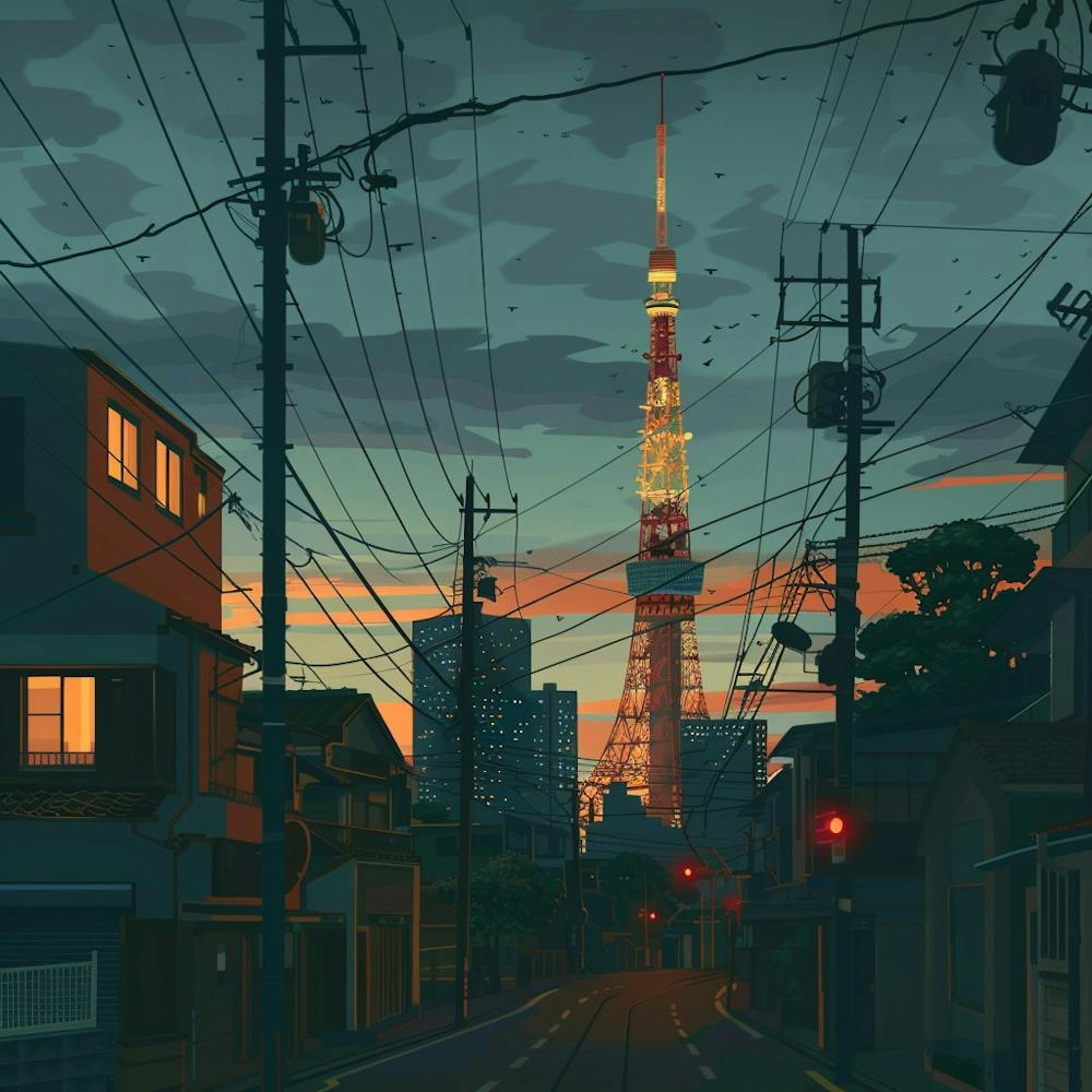 Sonnenuntergang in Tokio